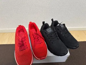 2켤레 세트 개별 구매 가능 빨간색과 블랙 스니커즈 세트