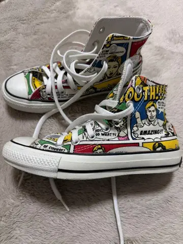 CONVERSE REACT 코믹 프린트 스니커즈 23cm