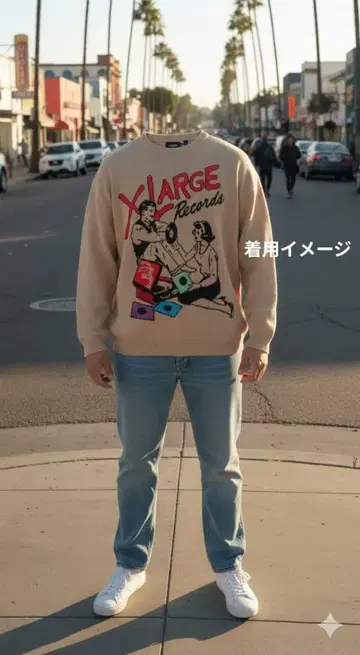 XLARGE 맨투맨 니트 L/베이지