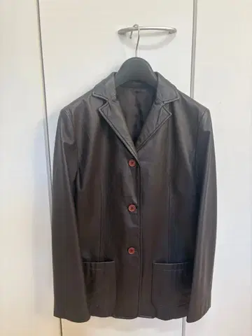 케티 브라운 가죽 자켓