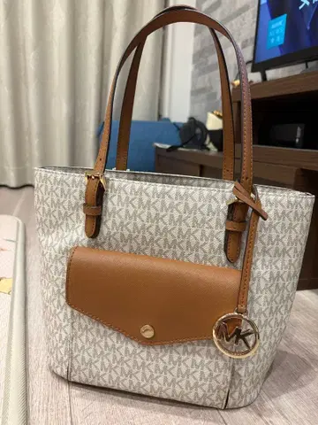 Michael Kors 토트백 화이트/브라운
