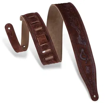 LEVY'S 브라운 스웨이드 기타 스트랩