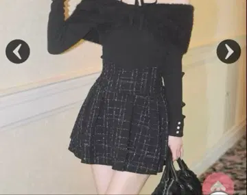 미셸 마카롱 트위드 슬림 레그 스커트