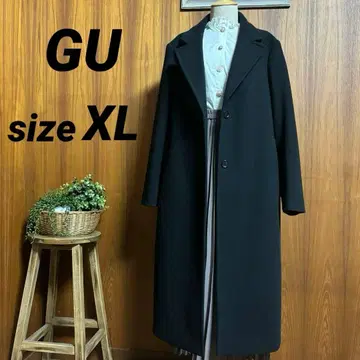 GU 코지 멜톤 테일러드 코트 블랙