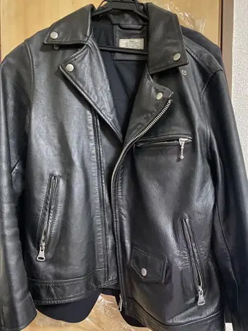 relume 블랙 더블 라이더 자켓