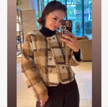 체크 노카라 보아 자켓 loulou 그레이스 콘티넨탈 좋아하시는 분께