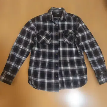 JACHS 잭스 긴팔 셔츠 블랙 화이트 체크 플란넬 셔츠 S