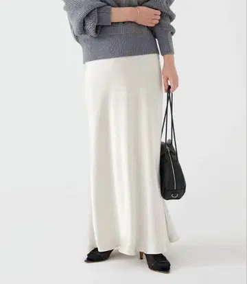 이에나 더블 새틴 스커트 38 화이트