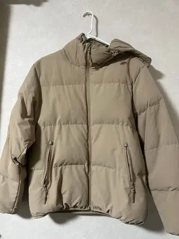 지유 GU 여성용 후드 부착 아우터 다운 베이지 M