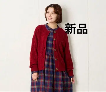[새상품] 셀프 서비스 / 유베시 콜라보 2WAY 니트 가디건 빨간색 M