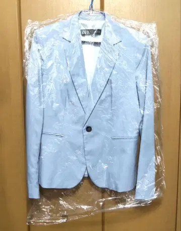 ZARA 여성용 팬츠 수트 상하의 셋업 라이트 블루 색상