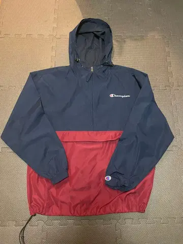 Champion 나일론 자켓 M 네이비/레드 아노락 후드티