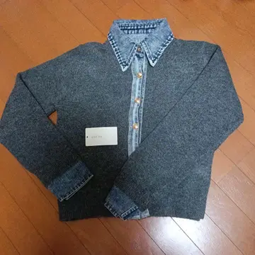 데님 x 니트 셔츠