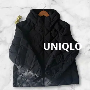 새상품급 UNIQLO 퍼프 테크 후드티 BLACK