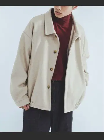 epnok 울 블렌드 숏 블루종