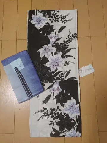 꽃무늬 유카타 오비 허리띠 일본 나막신 세트 (미사용 새상품)