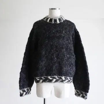 JEAN-LOUIS SCHERRER 로우 게이지 모크넥 니트 스웨터