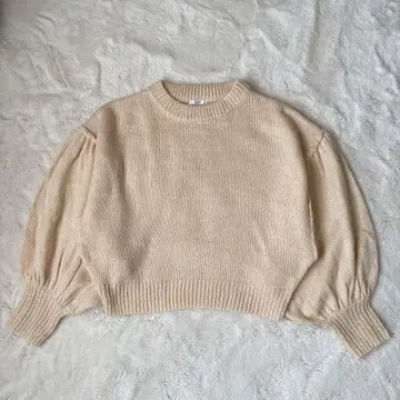 새상품급 뤼미에 Lumier 볼륨 슬리브 니트 M 아이보리