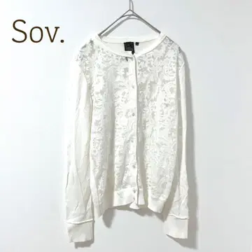 소브 가디건 레이스 절개 M 플라워 자수 겉옷 캐주얼