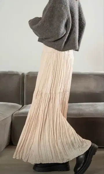 hinari 빈티지 새틴 와셔 스커트