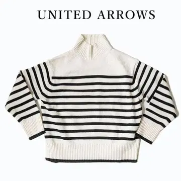 유나이티드 애로우즈 UNITED ARROWS 보더 하이넥 니트
