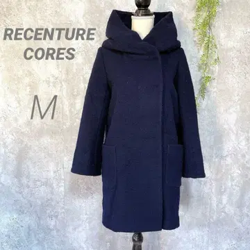 [리센츄아코어즈] 후디드 코트 롱 울 코트 네이비 M