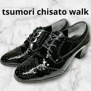 츠모리치사토 워크 에나멜 윙 칩 가죽 신발