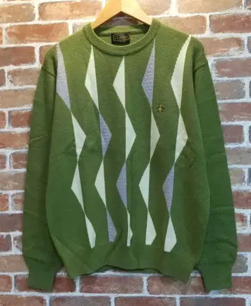 munsingwear 지그재그 무늬 펭귄 자수 스웨터