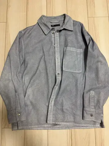 그레이 데님풍 긴팔 셔츠