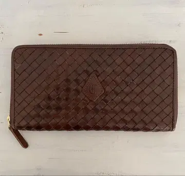 클레도란 뜨개질 라운드 장지갑 브라운