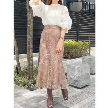 [택 포함 새상품] 머큐리 듀오 레이스 일레헴 머메이드 스커트 브라운