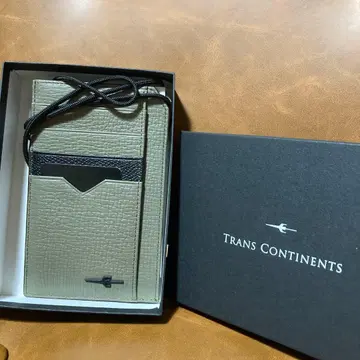 TRANS CONTINENTS 카키 가죽 코인 케이스