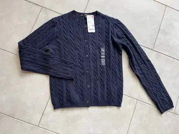 UNIQLO 케이블 크루넥 가디건 네이비