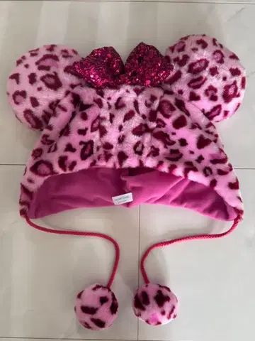 팬캡 도쿄 디즈니 리조트 핑크 레오파드 무늬