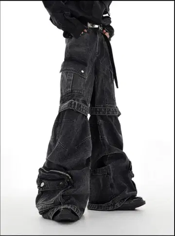 Argue Culture 데님 팬츠 스트릿 워시드 카고