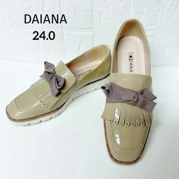 다이애나 로퍼 리본 에나멜 프린지 스퀘어토 통굽