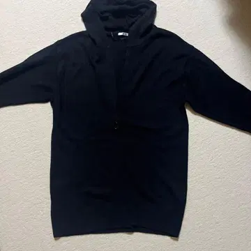 UNIQLO 후드 부착 블랙 가디건 M