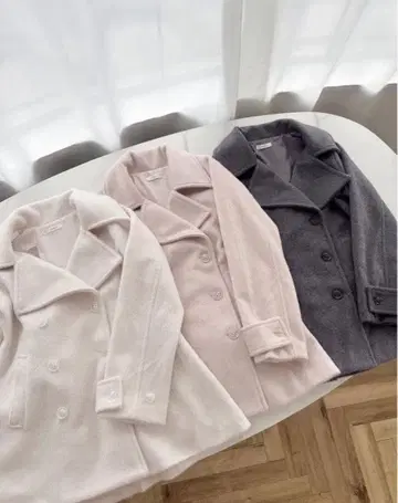 evelyn 샤기 빅 칼라 P 코트 핑크