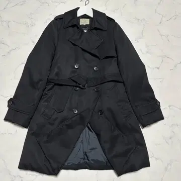 새상품급 유나이티드 애로우즈 울 더블 트렌치코트 블랙 다운 M