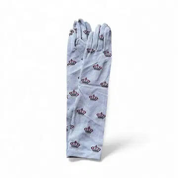 스카이블루 길쭉한 왕관 패턴 장갑 엘레강트 미사용 새상품