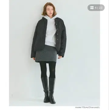 [ 새상품 ] coca 코카 리버서블 퀼팅 블루종 차콜 XL