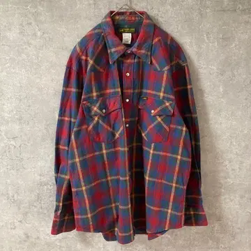 90s Lee 웨스턴 체크 플란넬 셔츠 L 사이즈 긴팔