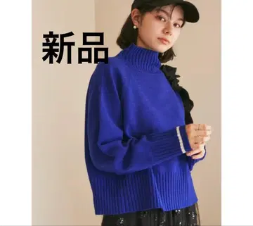 [새상품] 로페피크닉 파랑 블루 하이넥 래글런 니트 풀오버