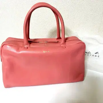 애니에스 베이 핑크색 가죽 핸드백