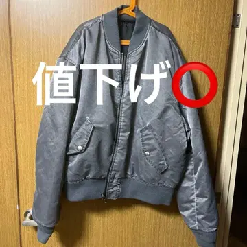 MA-1 짧은 기장 자켓 아우터 빈티지 가공 그레이