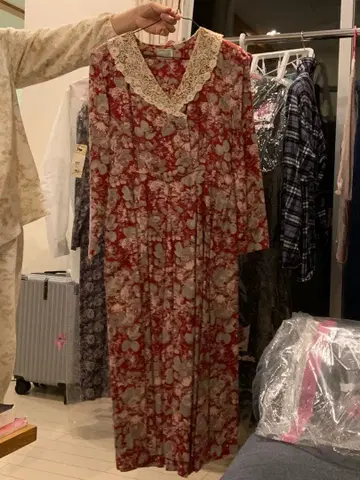 꽃무늬 롱 원피스 긴팔