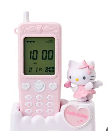 헬로키티 폴더폰 모양 탁상시계 키티 시계