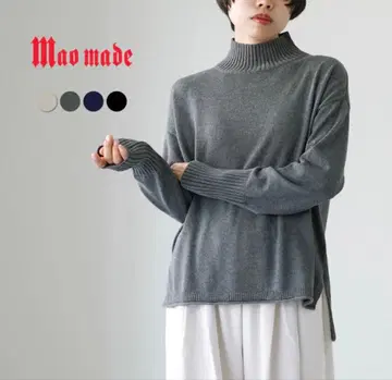 MAO MADE 마오메이드 부드러운 코튼 니트 하이넥 풀오버