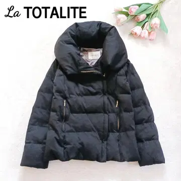 라 토탈리테 숄카라 2way 다운 코트 블랙 여배우 옷깃