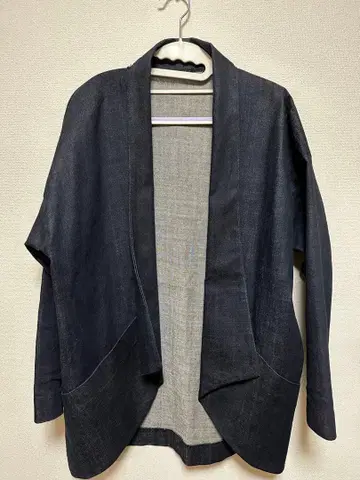 다크 블루 오픈 프론트 자켓